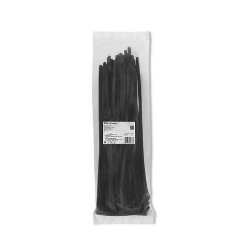 Qoltec Opaski zaciskowe wielorazowe/trytytki | 7.2*350mm | Nylon UV |   Czarne