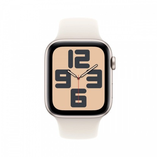 Apple Watch SE GPS + Cellular, koperta 40 mm z aluminium w kolorze księżycowej poświaty z paskiem sportowym w kolorze księżycowej poświaty - rozmiar M