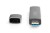 Digitus Czytnik kart 3-portowy USB Typ C/ USB 3.0 SuperSpeed SD Micro SD HQ  aluminium Szary