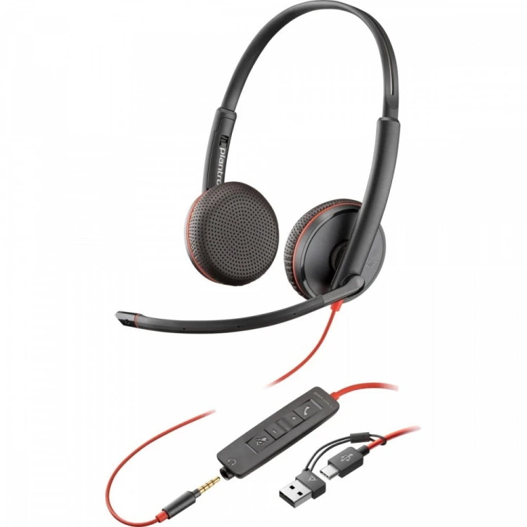 POLY Zestaw słuchawkowy Blackwire 3225 USB-C + USB-C/A (Bulk) 8X229A6