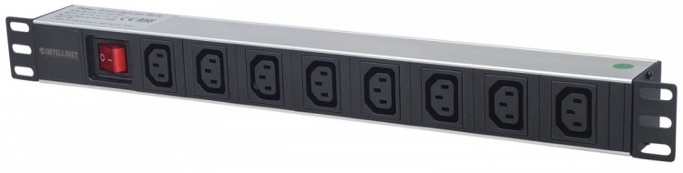 Intellinet Listwa zasilająca rack 19 1U 110V-250V/10A 8 gniazd C13 kabel 2m