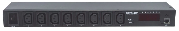 Intellinet Listwa zasilajaca rack 19 1U 110V-250V/16A 8 gniazd C13 zarządzalna IP