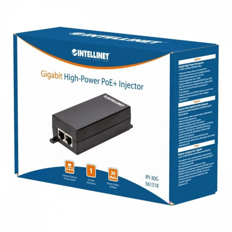Intellinet Adapter / Zasilacz Intellinet  POE+ 30W 1X Gigabit RJ45 802.3AT