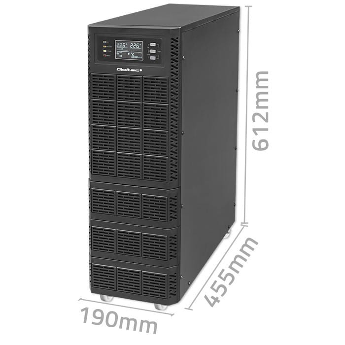 Qoltec Zasilacz awaryjny UPS 10kVA | 10000W | Power Factor 1.0 | LCD |  EPO | USB | On-line