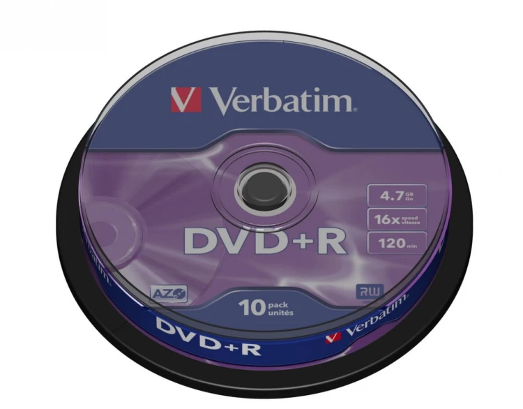 Verbatim DVD+R 16x 4.7GB 10P CB           43498