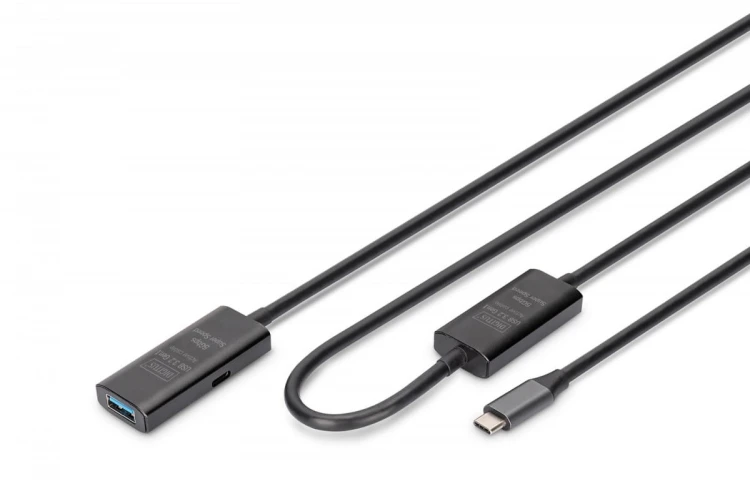 Digitus Kabel przedłużający aktywny USB-C - USB-A, USB 3.2 Gen1 5Gbps, 10m