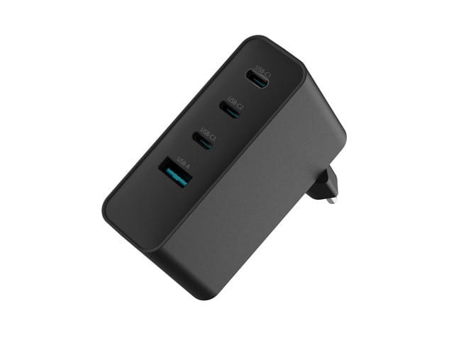 Natec Ładowarka sieciowa Ribera GAN 3xUSB-C + 1x USB-A 100W czarna
