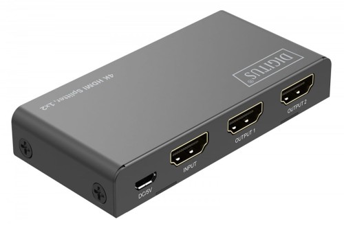 Digitus Rozdzielacz/Splitter HDMI 1x2, 4K/60Hz UHD z HDR, 18 Gbps, HDCP 2.2, EDID