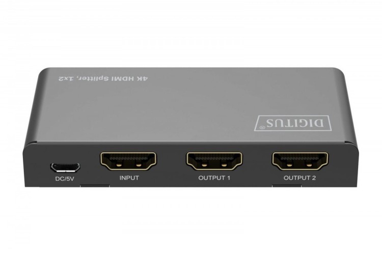 Digitus Rozdzielacz/Splitter HDMI 1x2, 4K/60Hz UHD z HDR, 18 Gbps, HDCP 2.2, EDID