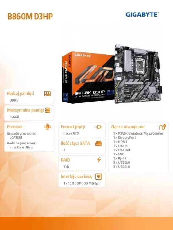 Gigabyte Płyta główna B860M D3HP