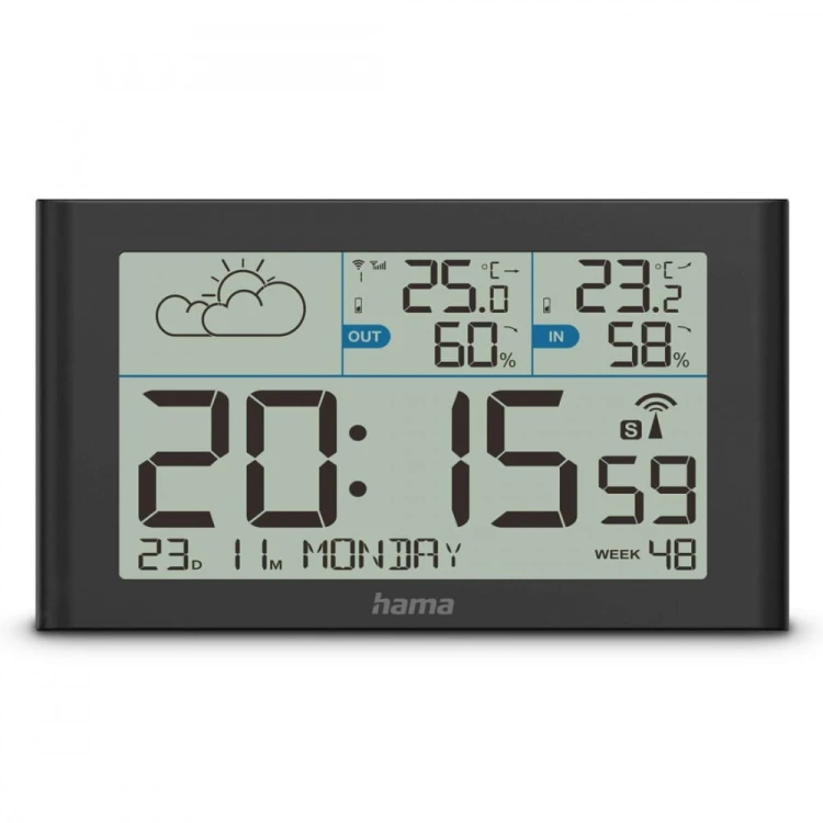 Hama Stacja pogody sylt termometr higrometr Czarna