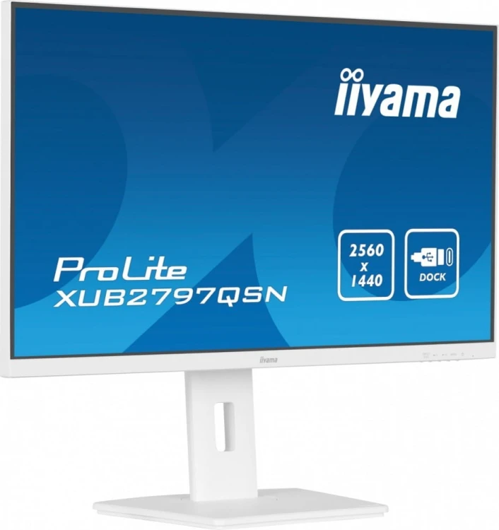 IIYAMA Monitor 27 cali XUB2797QSN-W2 IPS,QHD,USB-c Dock,HDMI,DP,PD-65W,2x2W, 4xUSB(3.2),300cd/m2,80M:1,sRGB:99%/5y/