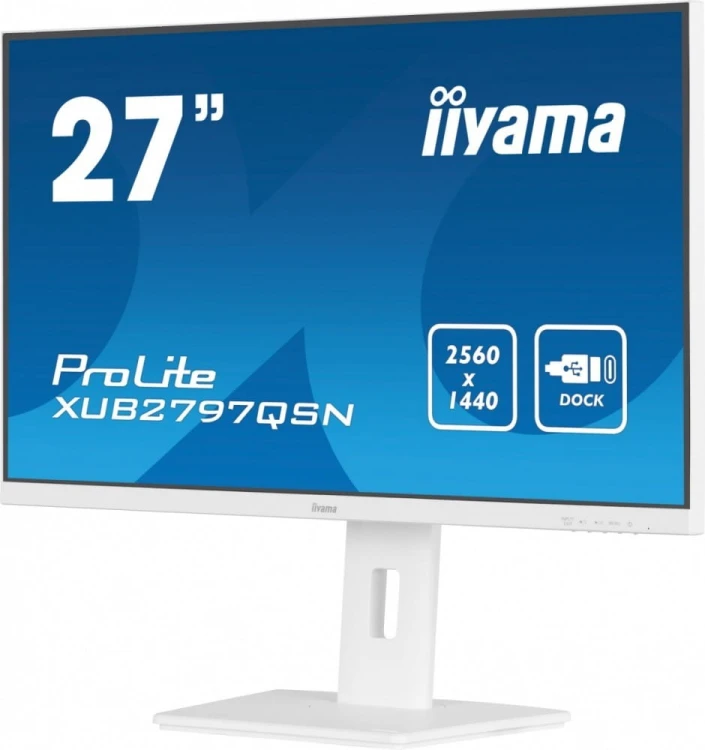 IIYAMA Monitor 27 cali XUB2797QSN-W2 IPS,QHD,USB-c Dock,HDMI,DP,PD-65W,2x2W, 4xUSB(3.2),300cd/m2,80M:1,sRGB:99%/5y/