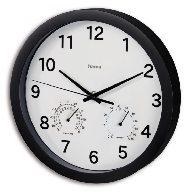 Hama Zegar ścienny Malta 25cm Czarny