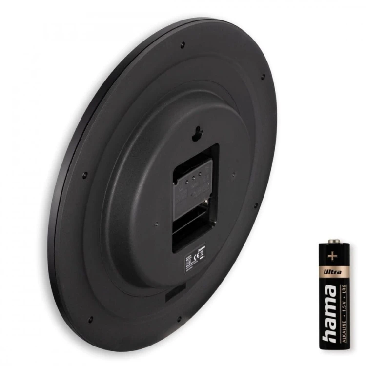 Hama Zegar ścienny DCF Teneriffa 30cm Czarny