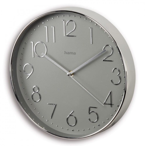 Hama Zegar ścienny 30cm Corsica Srebrno-szary