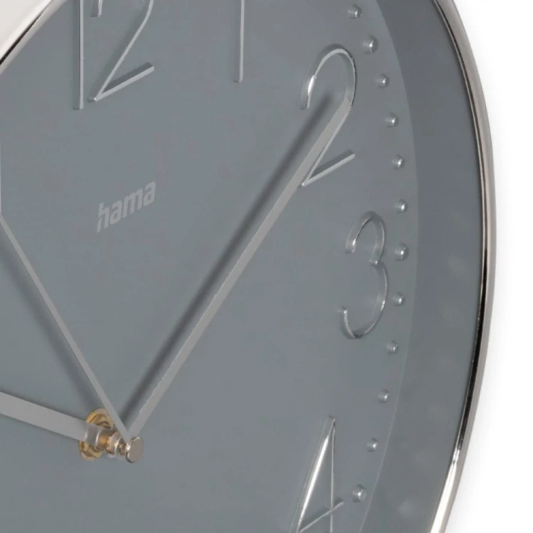 Hama Zegar ścienny 30cm Corsica Srebrno-szary