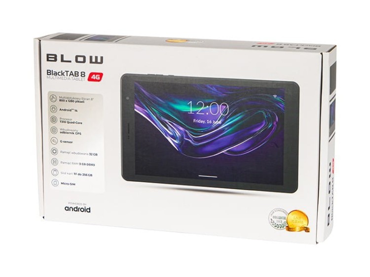 BLOW Tablet BlackTAB8 3/32GB 4G LTE 8 cali Czarny