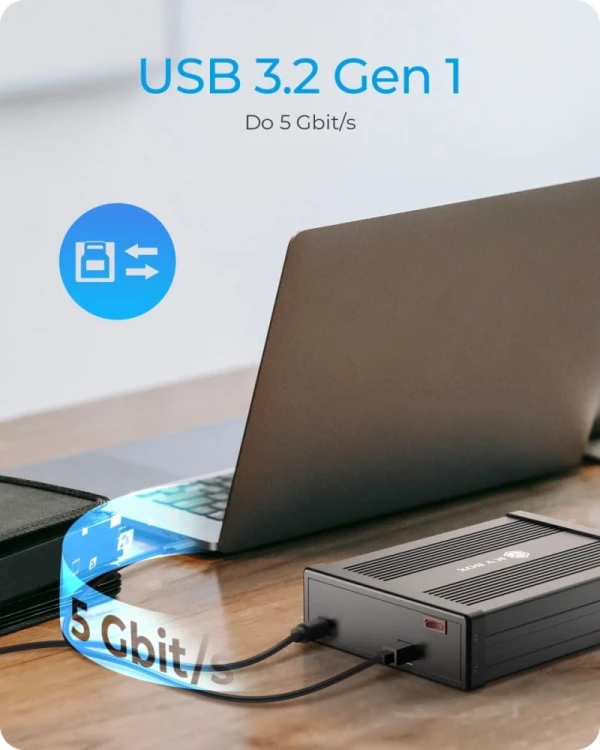 IcyBox Obudowa IB-525-U3 1x5,25 SATA DVD/Blue-Ray, czarna