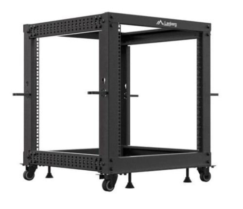 Lanberg Open rack 19" 12U 600x600-1100 regulowany czarny