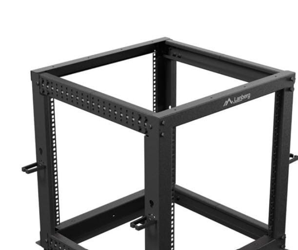 Lanberg Open rack 19" 12U 600x600-1100 regulowany czarny