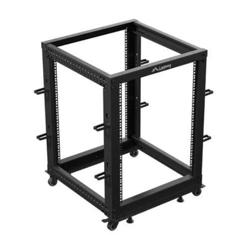 Lanberg Open rack 19'' 15U 600x600-1100 regulowany czarny