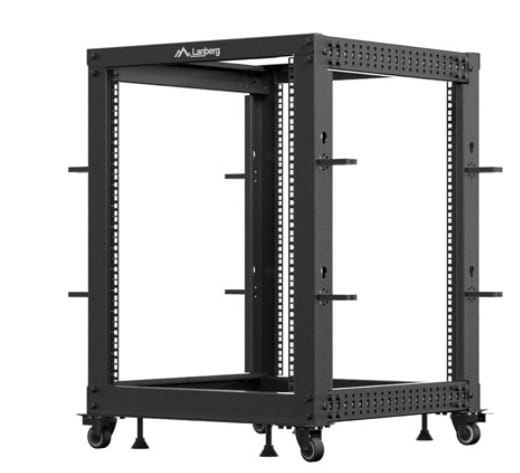 Lanberg Open rack 19'' 15U 600x600-1100 regulowany czarny