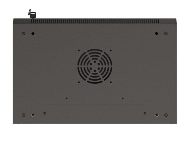 Lanberg Szafa instalacyjna rack wisząca 19" 4U 540x350 czarna drzwi   przeszklone ( flat pack)