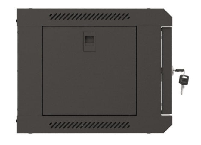 Lanberg Szafa instalacyjna rack wisząca 19" 4U 540x350 czarna drzwi   przeszklone ( flat pack)