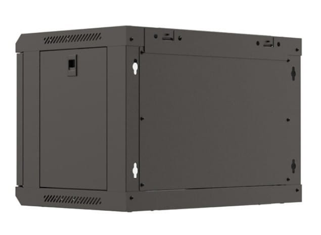 Lanberg Szafa instalacyjna rack wisząca 19" 6U 540x350 czarna drzwi  przeszklone ( flat pack)