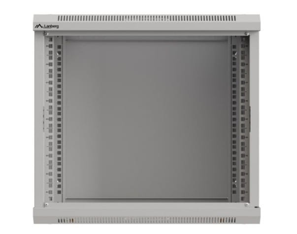 Lanberg Szafa instalacyjna rack wisząca 19" 9U 540x350 szara drzwi przeszklone ( flat pack)