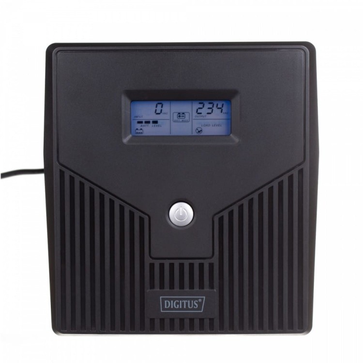 Digitus Zasilacz awaryjny UPS Line-Ineractive LCD, 1000VA/600W, 2x12V/7Ah, AVR, 4xSCHUKO, USB, RS232, RJ45