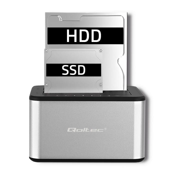 Qoltec Stacja dokująca dysków 2xHDD/SSD | 2.5"/3.5" SATA | USB 3.0 |    Klonowanie