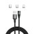 Savio Kabel magnetyczny USB - USB typ C, Micro i Lightning, czarny, 1m, CL-152