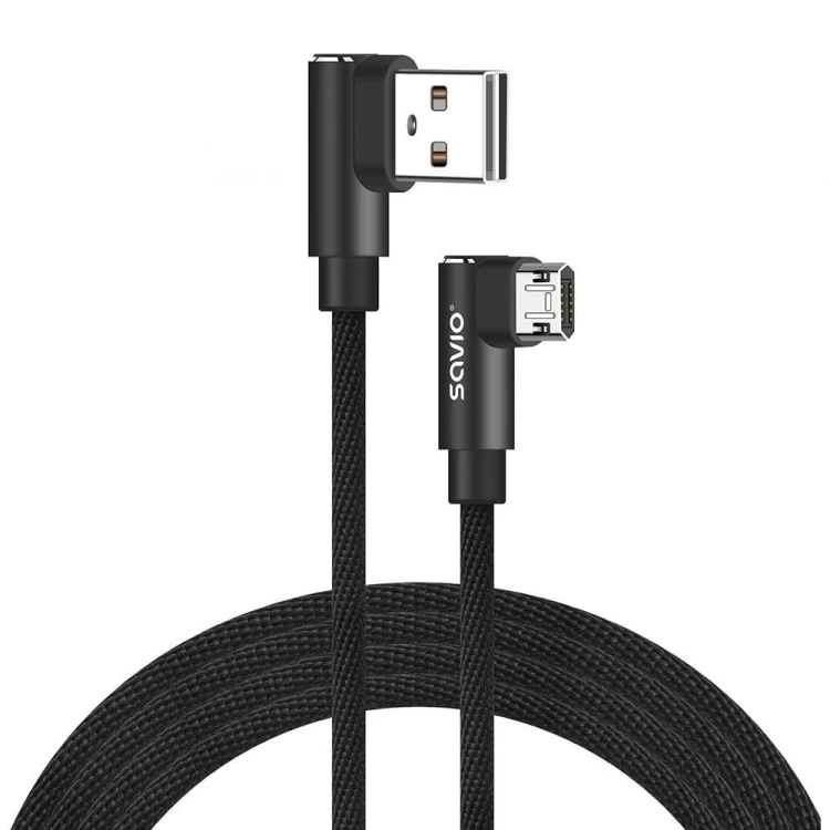 Savio Kabel z dwustronnym złączem USB Micro USB - USB A 2m, CL-162