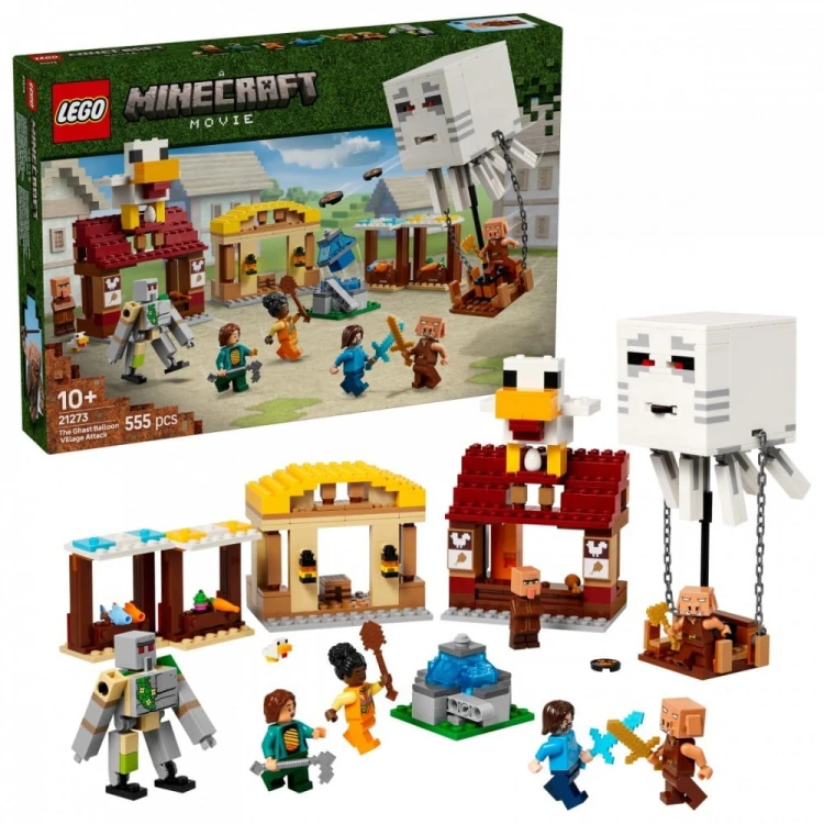 LEGO Klocki Minecraft 21273 Atak balonowego Ghasta na wioskę