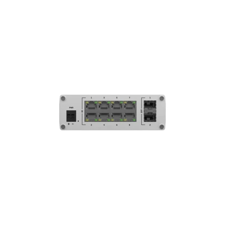 TELTONIKA Przełącznik niezarządzalny TSW210 Switch 2xSFP 8xPoE+ 8xGbE DIN RAIL Back Panel