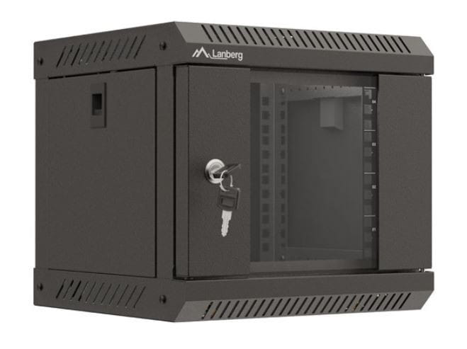 Lanberg Szafa instalacyjna rack wisząca 10 cali 4U 300x300 czarna