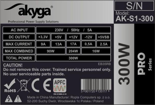 AKYGA Zasilacz SFX AK-S1-300 300W
