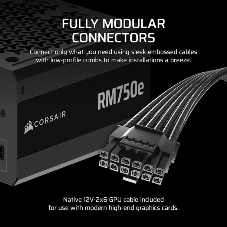 Corsair Zasilacz RM750e PCIe 5.1 80+GOLD F.MODULAR ATX3.1