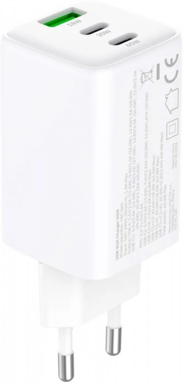 YENKEE Ładowarka sieciowa 3xUSB 65W 3,24A Power Delivery 3.0 QC4.0