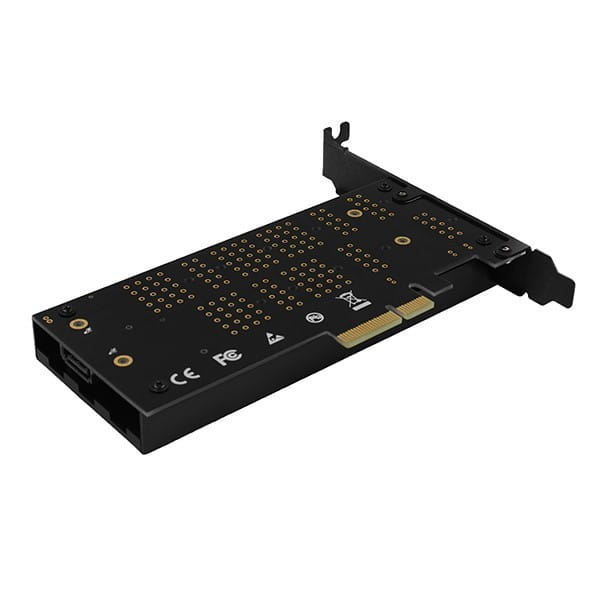 AXAGON PCEM2-DC Adapter wewnętrzny PCIe x4, 1x M.2 NVMe M-key + 1x SATA B-key slot, chłodnica, SP &amp; LP + radiator