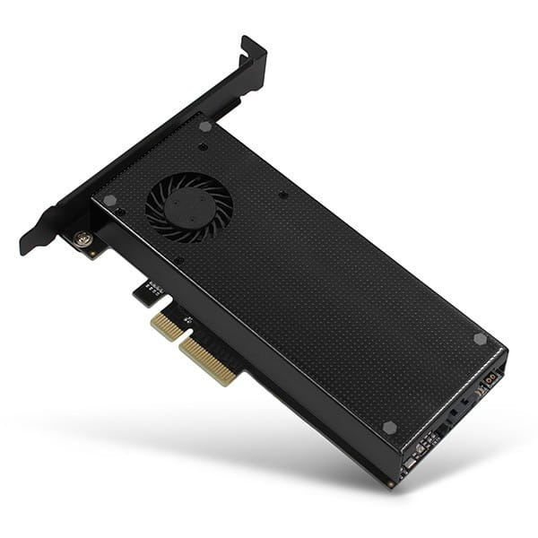 AXAGON PCEM2-DC Adapter wewnętrzny PCIe x4, 1x M.2 NVMe M-key + 1x SATA B-key slot, chłodnica, SP &amp; LP + radiator