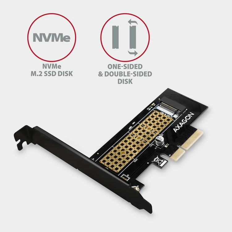 AXAGON PCEM2-N Adapter wewnetrzny PCIe x4, 1x M.2 NVMe M-key slot, SP &amp; LP
