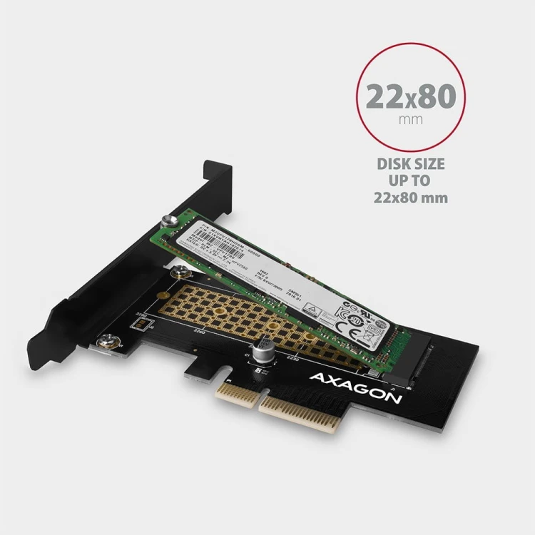 AXAGON PCEM2-N Adapter wewnetrzny PCIe x4, 1x M.2 NVMe M-key slot, SP &amp; LP