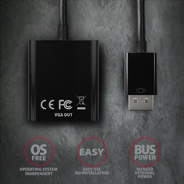 AXAGON RVD-VGN Adapter DisplayPort -> VGA FullHD 1920x1200