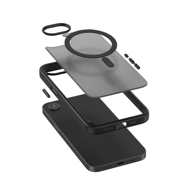 CRONG Hybrid Frost MAG Cover - Etui iPhone 16e MagSafe Czarne