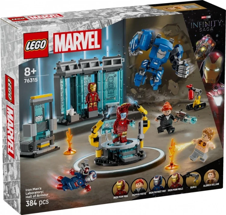 LEGO Klocki Super Heroes 76315 Laboratorium Iron Mana: Zbrojownia