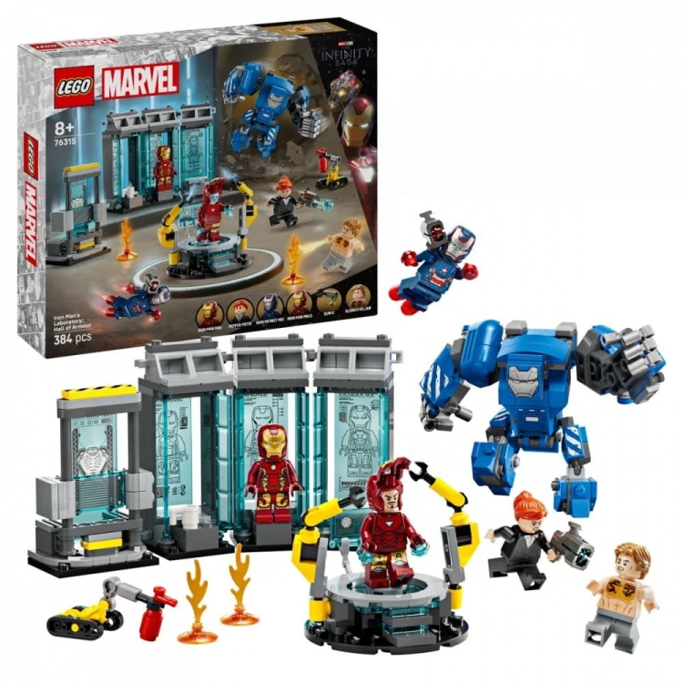 LEGO Klocki Super Heroes 76315 Laboratorium Iron Mana: Zbrojownia