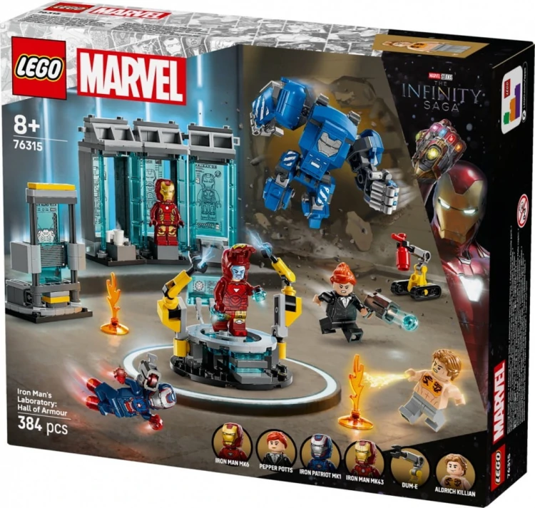 LEGO Klocki Super Heroes 76315 Laboratorium Iron Mana: Zbrojownia